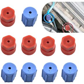 10PCS Car A/C Valve Core Caps, Leakproof Air Conditioning System Seal Kit, Vehicle Interior AC System Accessories, Auto Replacement Leakproof Hat