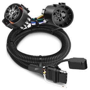 MICTUNING Easy Connect USCAR 7 Pin to 4 Pin Trailer Harness with Reverse Wire, 43 Inches Trailer Extension Wiring Connector Adapter for Trucks,Pickups,Trailers,Compatible with LED Tailgate Light Bar