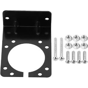 7 pin plug holder,Trailer Connector Bracket,Black Metal Mounting Bracket Holder for 7 Pin Towing Trailer Connector Plug Socket
