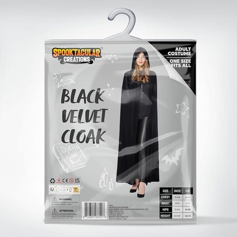 Spooktacular Creations Long Hooded Cloak Velvet Cloak Halloween Women Witch Cape Costume Accessory in Saudi Arabia