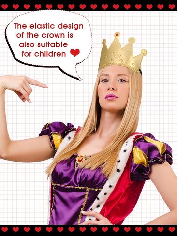 طقم أزياء الملكة للبالغين من 3 قطع من تولايت مع حبل حزام أحمر على شكل تاج وعباءة الملكة للنساء البالغات هدية أزياء الهالوين in Kuwait