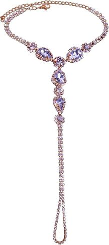 1 زوج الصيف شاطئ حجر الراين صنادل بيرفوت سلسلة القدم مع خاتم اصبع القدم كريستال الخلخال سوار الزفاف الزفاف حجر الراين خلخال سلسلة القدم مجوهرات للنساء in Kuwait