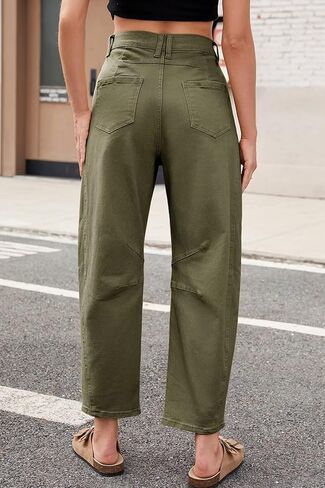 Allimy Womens Jeans Mid Rise Barrel Leg Vintage Jeans for Women Trendy 2024 Denim Pants Non Stretch in Kuwait