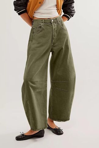 Allimy Womens Jeans Mid Rise Barrel Leg Vintage Jeans for Women Trendy 2024 Denim Pants Non Stretch in Kuwait