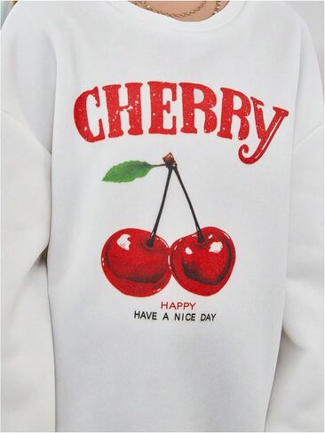 Girl's 2 Piece Fall Outfits Cherry Crewneck Sweatshirts Tops and Flare Leg Pants Set Fall Clothes in Saudi Arabia