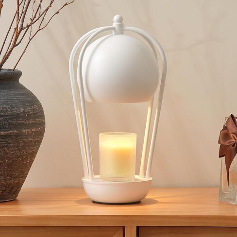 SpaceTime Candle Warmer Lamp with Timer,Farmhouse Candle Lamp Warmer for Wax,Electric Lamp Candle Warmer for Jar Candles,Dimmable Light,Home Decor,Gifts for Mom (White) in Saudi Arabia