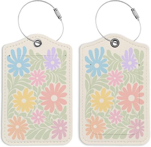 Pink Flowers Coquette Luggage Tags for Suitcases, Preppy Luggage Tag, Back to School, Trendy 2 Pack Luggage Tags for Travel, Funky Teen Girl Gifts Suitcase Tags in Kuwait