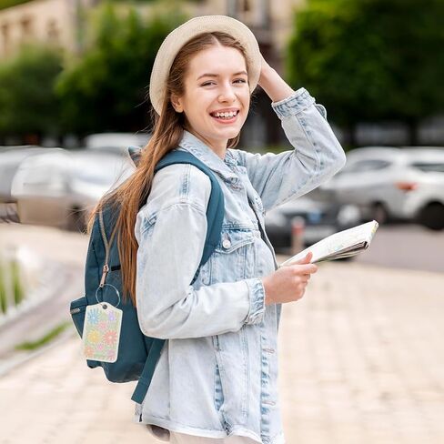 Pink Flowers Coquette Luggage Tags for Suitcases, Preppy Luggage Tag, Back to School, Trendy 2 Pack Luggage Tags for Travel, Funky Teen Girl Gifts Suitcase Tags in Kuwait