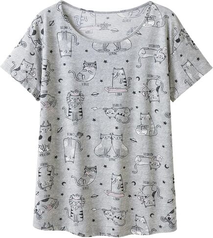 Women's Cotton Sleepwear Tops with Capri Pants Casual and Fun Prints Pajama Set in Kuwait