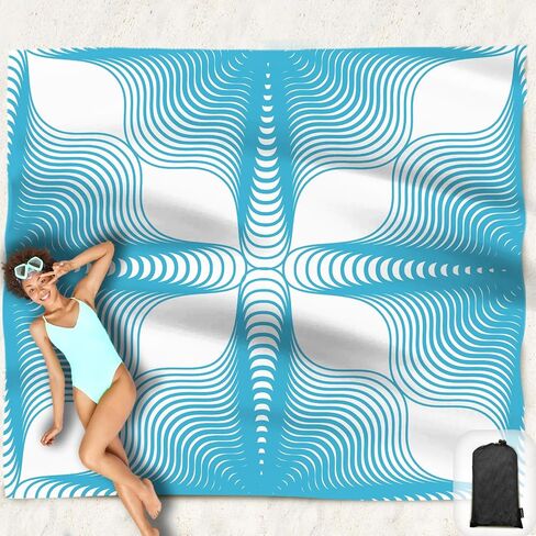 Sand Proof Beach Blanket,Mandala Waterproof Sand Free Beach Mat Boho Large 71"x 60" with Corner Pockets,Portable Mesh Bag for Beach Festival,Picnic and Outdoor Camping in Saudi Arabia