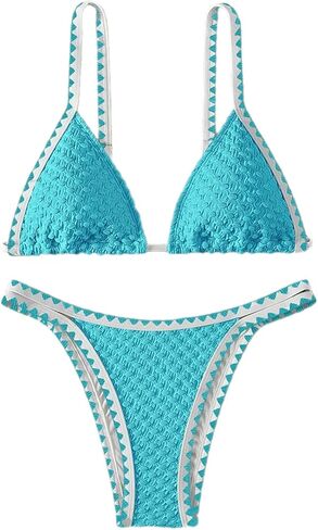 SHENHE Women's Triangle Bikini 2 Piece Swimsuit Tie Back High Cut Sexy Bathing Suit in Saudi Arabia