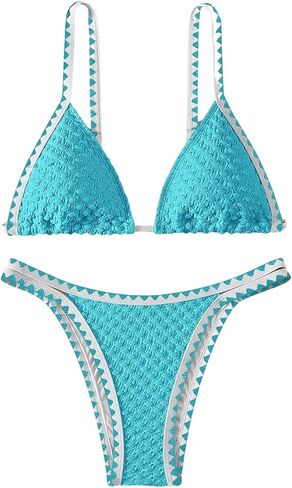 SHENHE Women's Triangle Bikini 2 Piece Swimsuit Tie Back High Cut Sexy Bathing Suit in Saudi Arabia