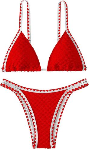 SHENHE Women's Triangle Bikini 2 Piece Swimsuit Tie Back High Cut Sexy Bathing Suit in Saudi Arabia