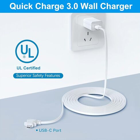 كابل طاقة ومحول Itramax بطول 20 قدمًا متوافق مع كاميرا Blink Outdoor 4، سلك شحن USB مسطح C وميض خارجي من الجيل الرابع، سلك تمديد شاحن مقاوم للماء لكاميرا Blink Outdoor 4 الجديدة باللون الأسود 6M 25 in Kuwait