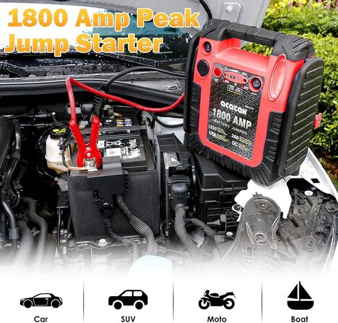 1800 Amp Jump Starter with Air Compressor, acetek Car Battery Jump Starter 260 PSI Tire Inflator, 20000mAh 12V Auto Lead-Acid Battery Booster (Up to 6L Gas or 6L Diesel Engine) with LED Light & USB in Saudi Arabia