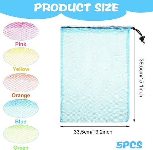 10PCS Colour Nylon Mesh Drawstring Bags, Mesh Drawstring Bag Laundry Mesh Bags Mesh with Cord Lock ball bag for Basketball, Volleyball, Football, Golf Stuff Balls in Saudi Arabia
