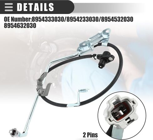 حساس سرعة عجلة حساس ABS أمامي وخلفي يسار يمين من Motoforti، لسيارة Toyota Camry 1997-2001، معدني، رقم 8954333030/8954233030/8954532030/8954632030، أسود، 4 قطع in Saudi Arabia