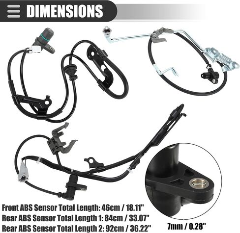 حساس سرعة عجلة حساس ABS أمامي وخلفي يسار يمين من Motoforti، لسيارة Toyota Camry 1997-2001، معدني، رقم 8954333030/8954233030/8954532030/8954632030، أسود، 4 قطع in Saudi Arabia