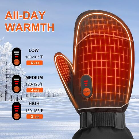Daxiga Heated Mittens for Men Women, Rechargeable Electric Battery Heated Gloves, Winter Snow Mitts for Skating Camping Hunting Hiking Running Fishing in Saudi Arabia