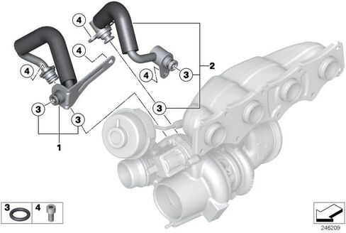 Turbocharger Coolant Line For BMW 125i 220i 320i 428i 520i X3 X4 X5 Replace # 11538663516,11538663517 in Saudi Arabia
