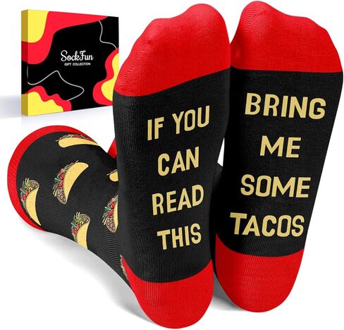 هدايا تاكو مضحكة للرجال - جوارب تاكو هدايا لمحبي التاكو، هدايا الطعام المكسيكي، تاكو الثلاثاء in Kuwait