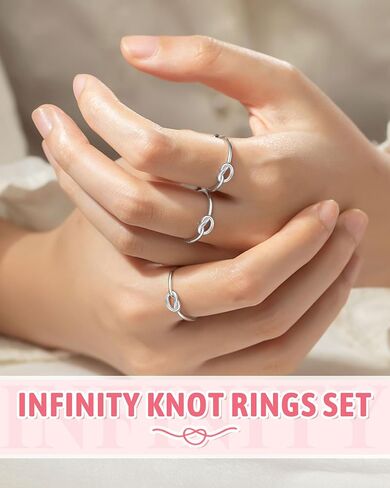 Forever Love Knot Infinity Friendship Rings for Women, Bridesmaid Wedding Birthday Christmas Valentines Day Gifts in Saudi Arabia