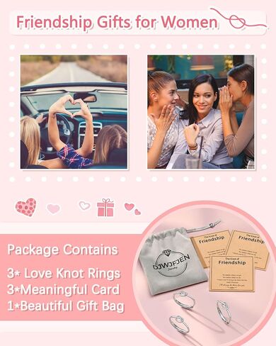 Forever Love Knot Infinity Friendship Rings for Women, Bridesmaid Wedding Birthday Christmas Valentines Day Gifts in Saudi Arabia