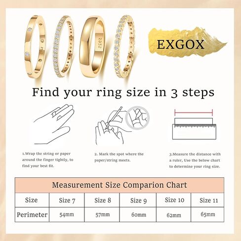 EXGOX Gold Rings for Women Dainty Stackable Gold Rings Non Tarnish 14K Gold Plated Rings Cubic Zirconia Stacking Gold Rings Thumb Knuckle Rings Statement Wedding Bands Rings (4pcs Size 7-11) in Kuwait
