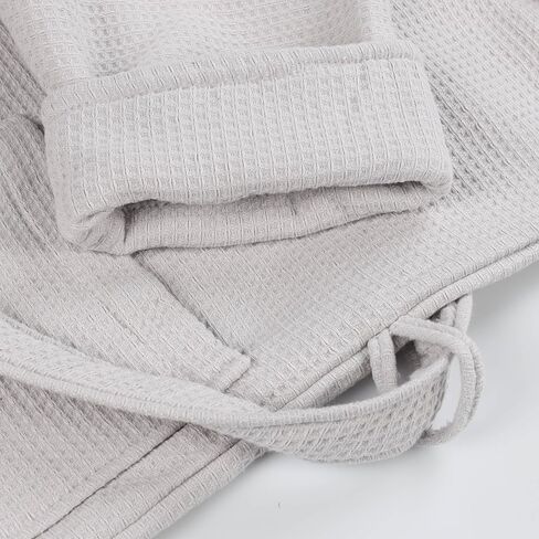 Superior Waffle Weave Cotton Unisex Bathrobe with Belt, Soft and Absorbent Robe for Men and Women Bath Essentials Robes in Kuwait