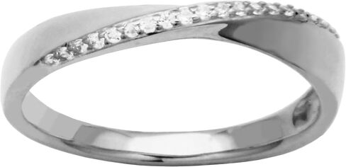 Amazon Essentials Cubic Zirconia Crossover Eternity Ring in Sterling Silver in Saudi Arabia