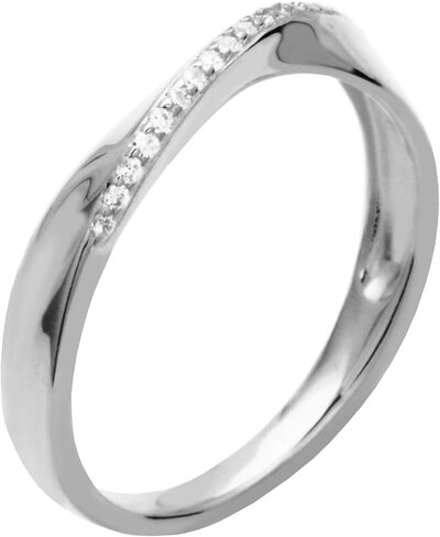 Amazon Essentials Cubic Zirconia Crossover Eternity Ring in Sterling Silver in Saudi Arabia