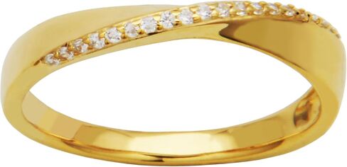 Amazon Essentials Cubic Zirconia Crossover Eternity Ring in Sterling Silver in Saudi Arabia
