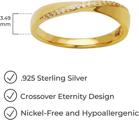 Amazon Essentials Cubic Zirconia Crossover Eternity Ring in Sterling Silver in Saudi Arabia