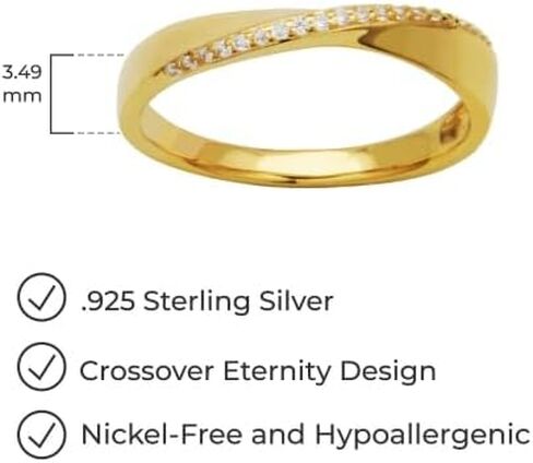 Amazon Essentials Cubic Zirconia Crossover Eternity Ring in Sterling Silver in Saudi Arabia