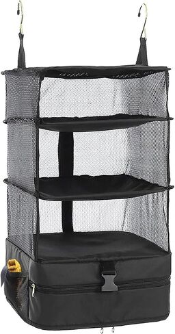Hongmeru Portable Hanging Travel Shelves Packing Cubes for Suitcases Organizer Luggage Organizers for Suitcase, Carry on Closet Suitcase, XL, Black in Saudi Arabia