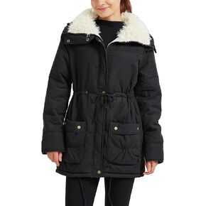 Women's Winter Mid Length Thick Warm Faux Lamb Wool Lined Jacket Coat in Saudi Arabia