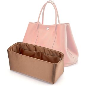 Silk Purse Organizer Insert for Hermes Garden Party Bag 30 (Golden Brown, 30)