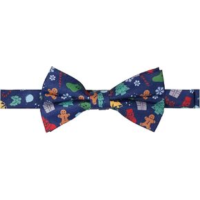 Jacob Alexander Men's Christmas Tree Decors Snowman Gingerbread Gifts Snowflakes Pre-Tied Banded Bow Tie