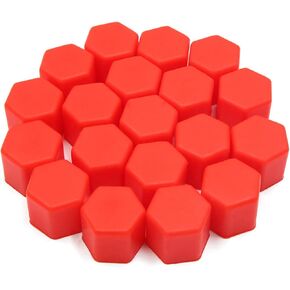 uxcell 20pcs 17mm Rubber Car Wheel Tire Nut Screw Lug Dust Cover Caps Hub Protector Red Universal Replacement