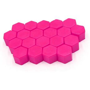 20 Pcs 19mm Pink Silicone Luminous Car Wheel Tyre Hub Screw Bolt Nut Cap Covers Auto Replacement Parts