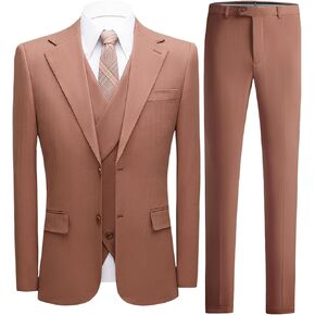 UNINUKOO Mens Suits 3 Piece Classic Fit Wedding Guest Outfit Suit Jacket Pants with Vest