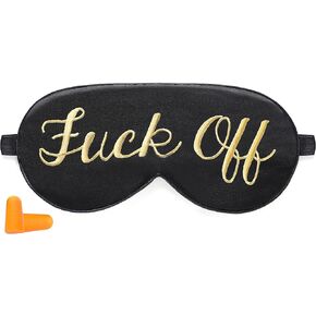 Coucoland 100% Mulberry Silk Funny Sleeping Eye Mask Cover Blindfold for Sleep Adjustable Head Straps with Two Ear Plugs