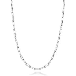 Miabella Italian Solid 925 Sterling Silver 2.5mm Paperclip Link Chain Necklace for Women Men, Made in Italy