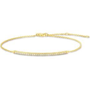 Carleen 14k Solid White Gold Natural/Lab-Grown Diamond Dainty Bar Bracelet Jewelry Gift For Women Girls (0.216cttw, Clarity SI2, Color I-J), 7" + 1.2" Extender