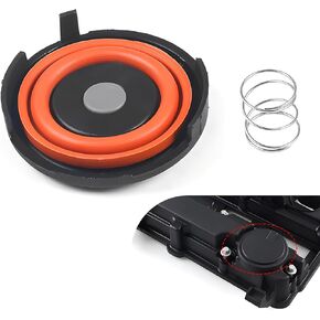 Pack-1 Car Engine Valve Cover Repair Kit, Standard Replacement Parts 55573746 25198874, PCV Cover with Diaphragm and Spring Accessories, Compatible with Chevrolet Cruze (Black & Orange)