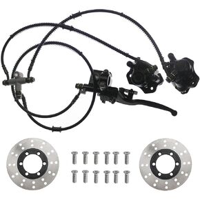 PRO BAT 22mm 7/8'' Front Hydraulic Twin Left Hand Disc Master Brake Calipers System for 110cc 125cc 150cc 200cc 250cc ATV Four Wheeler Doom Buggy Quad Bikes