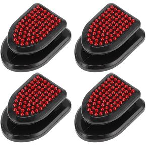 4 Pcs for Purses and Bags, Umbrella Etc Car Storage Hooks Sturdy Car Adhesive Hooks Red ABS Rhinestone 1.18"x0.83"