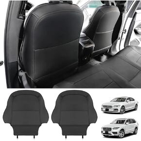 ZZEQYG Upgrade Seat Back Protector for Volvo XC90 XC60 S90 S60 V90 V60 Accessories Leather Material Car Kick Mats Organizer Pocket Waterproof Scratch Protection Set of 2 (Black)