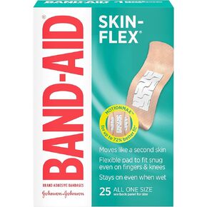 ضمادات لاصقة مرنة من ماركة Band-Aid للإسعافات الأولية والعناية بالجروح من الجروح والخدوش والحروق الطفيفة، ضمادات معقمة مرنة رائعة للأصابع واليدين والركبتين، مقاس واحد، 25 قيراط in Kuwait