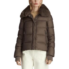 Essential Puffer Jacket With Detachable Genuine Shearling Collar and Cuffs